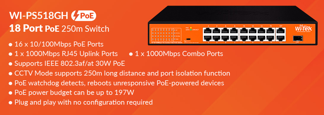 توضیح اجمالی سوئیچ WI-PS518GH